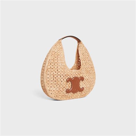 celine classic panier hobo bag in raffia and calfskin|CELINE Celine classic panier hobo bag in raffia and calfskin.